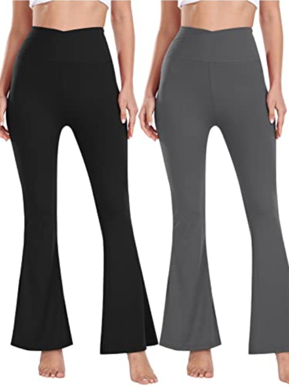 High Waisted Flare Leggings Crossover Yoga Pants Workout Boot Cut